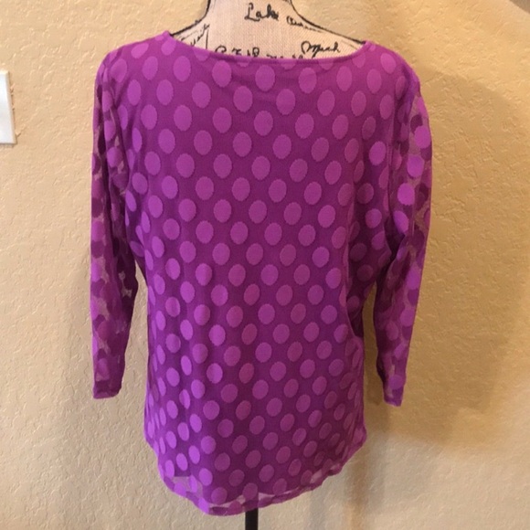 Dana Buchman long sleeve, magenta, mesh top, XL, like new | offer in description - Picture 5 of 6